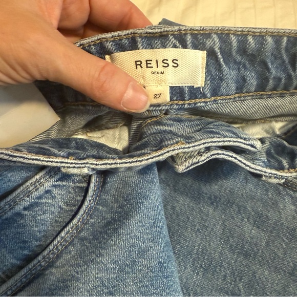 REISS Raye high-rise slim straight denim in light blue jeans sz 27 NWT - Picture 5 of 6